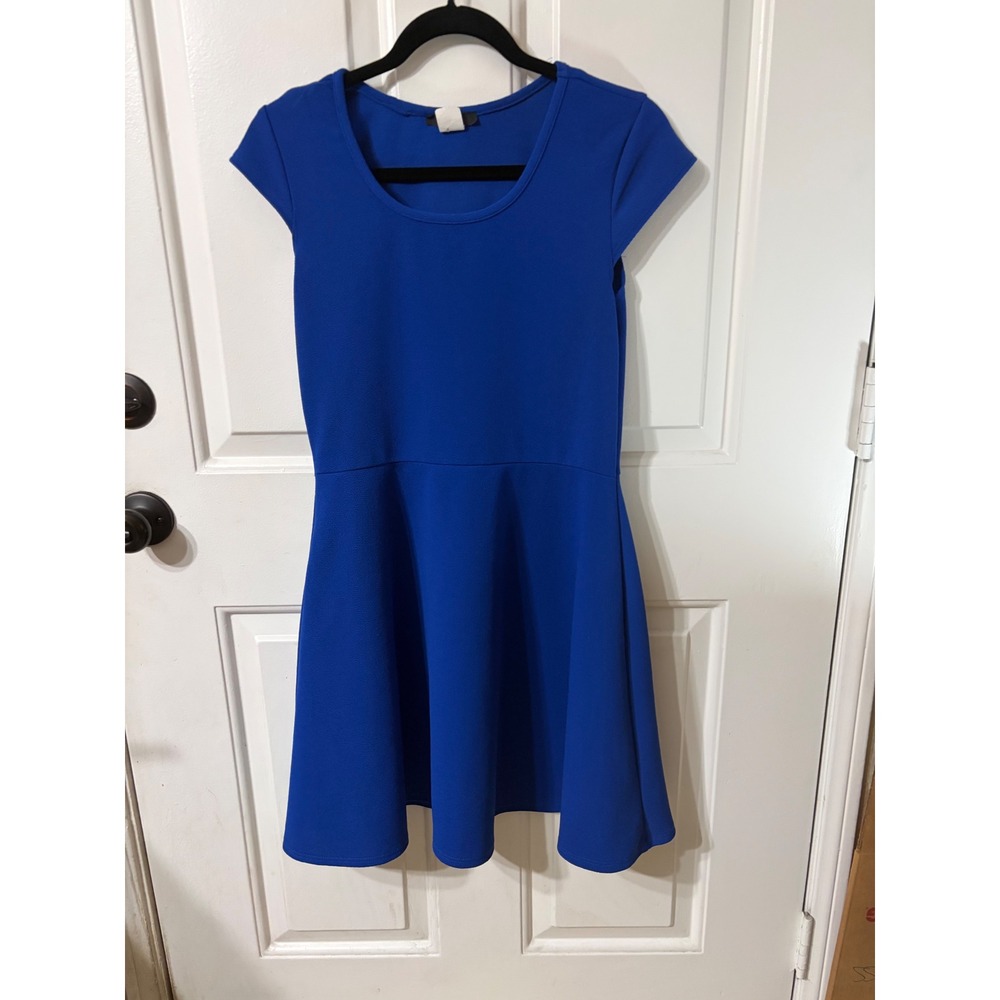 Dynamite | Skater Dress || XL || Royal Blue Textured Fit and Flare|